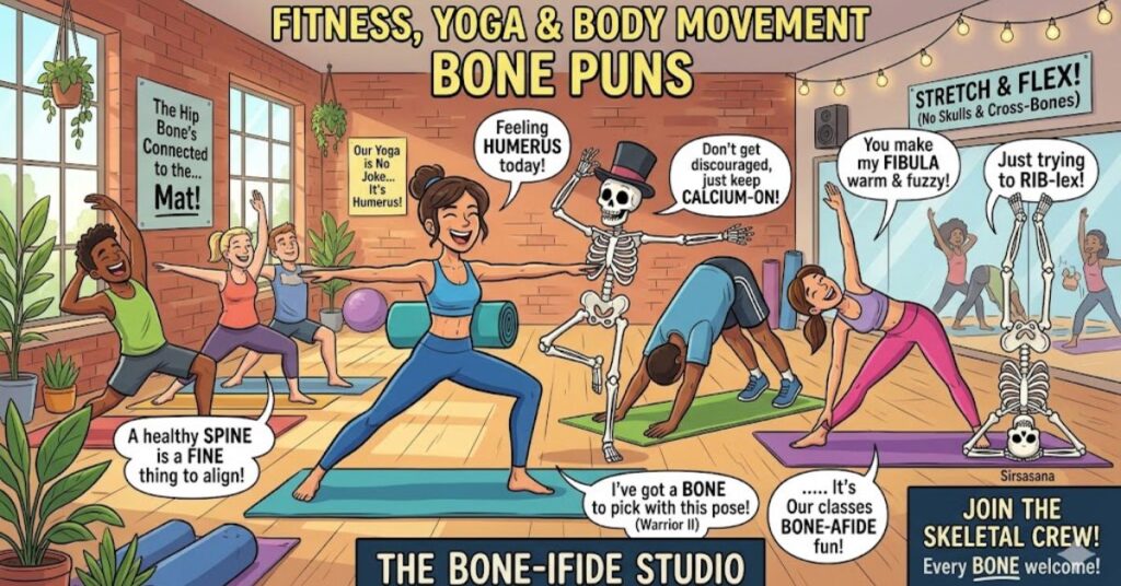 Fitness Yoga and Body Movement Bone Puns