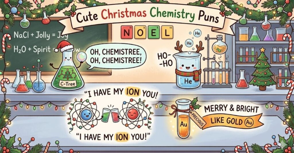Cute Christmas Chemistry Puns