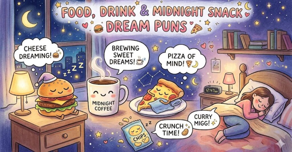 Food, Drink & Midnight Snack Dream Puns 🍔☕
