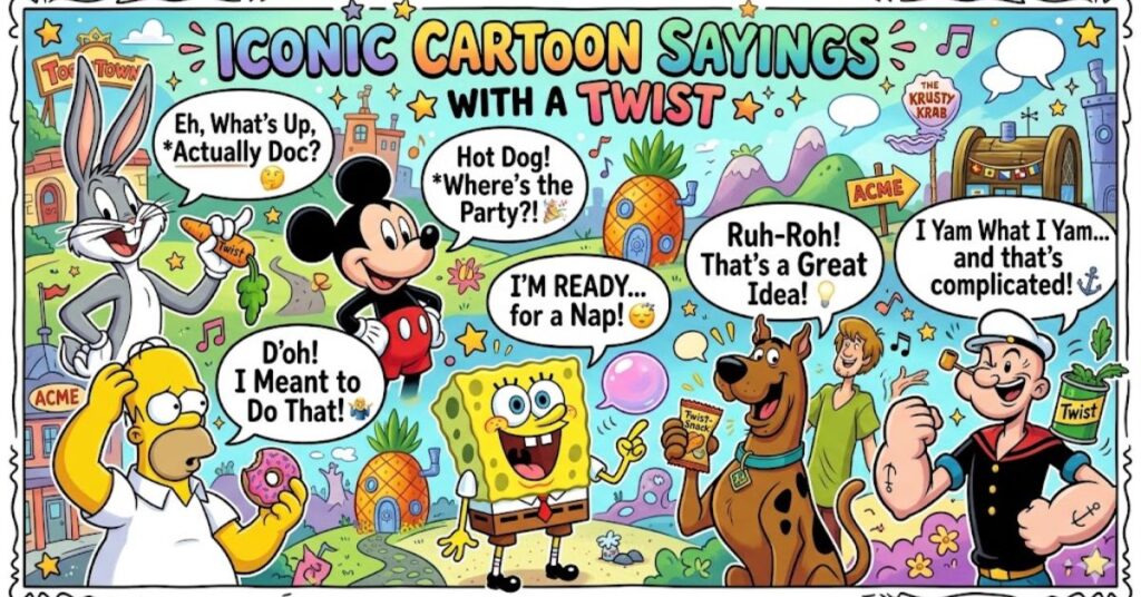 Iconic Cartoon Sayings with a Twist