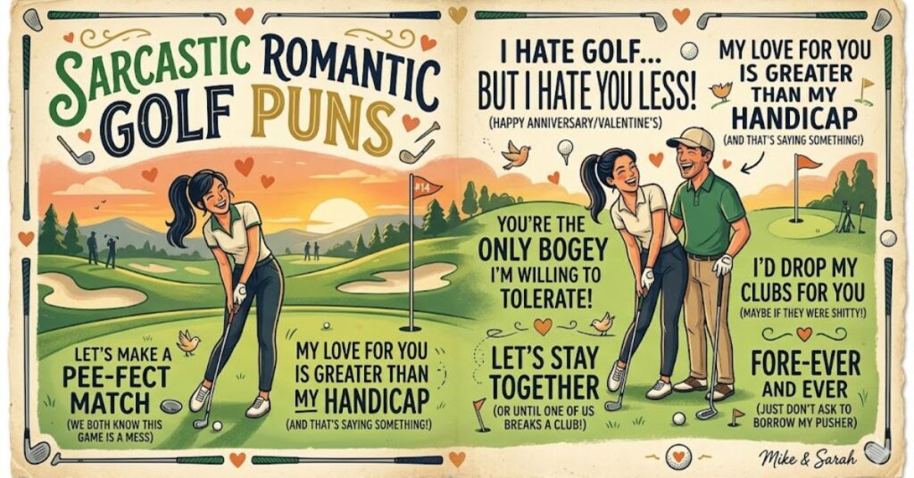 Sarcastic Romantic Golf Puns
