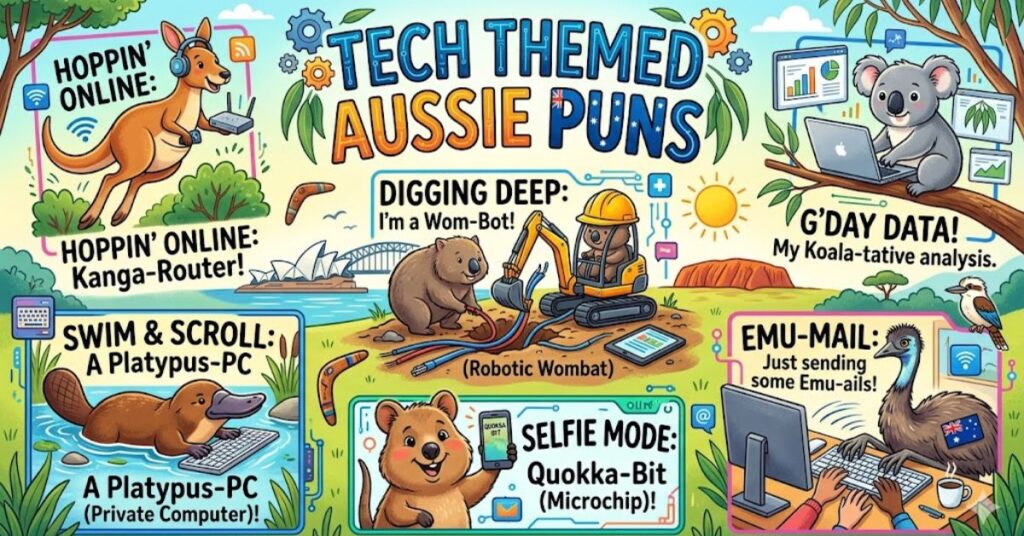 Tech Themed Aussie Puns