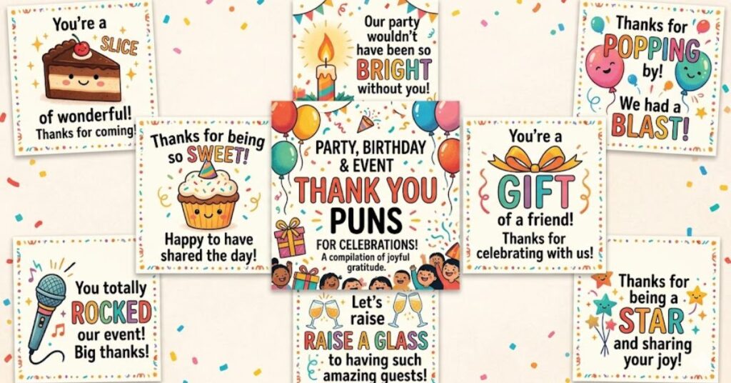 🎉 Party, Birthday & Event Thank You Puns