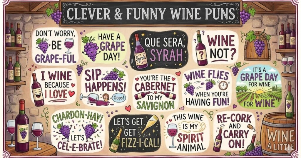 Clever Funny Wine Puns with Wordplay