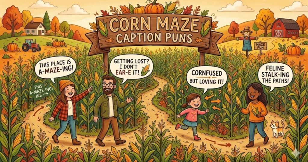 Corn Maze Caption Puns