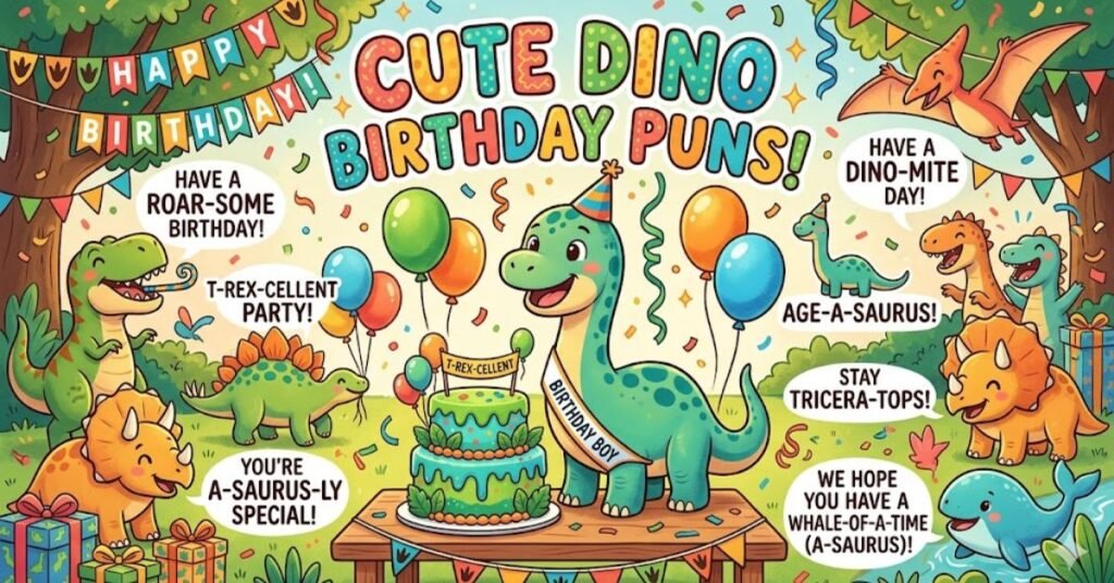Cute Dino Birthday Puns