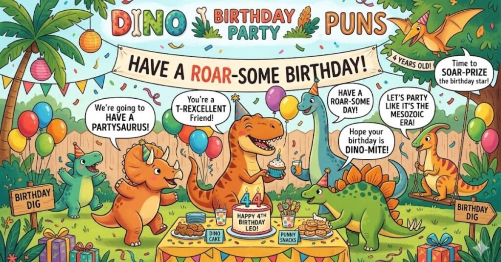 Dino Birthday Party Puns
