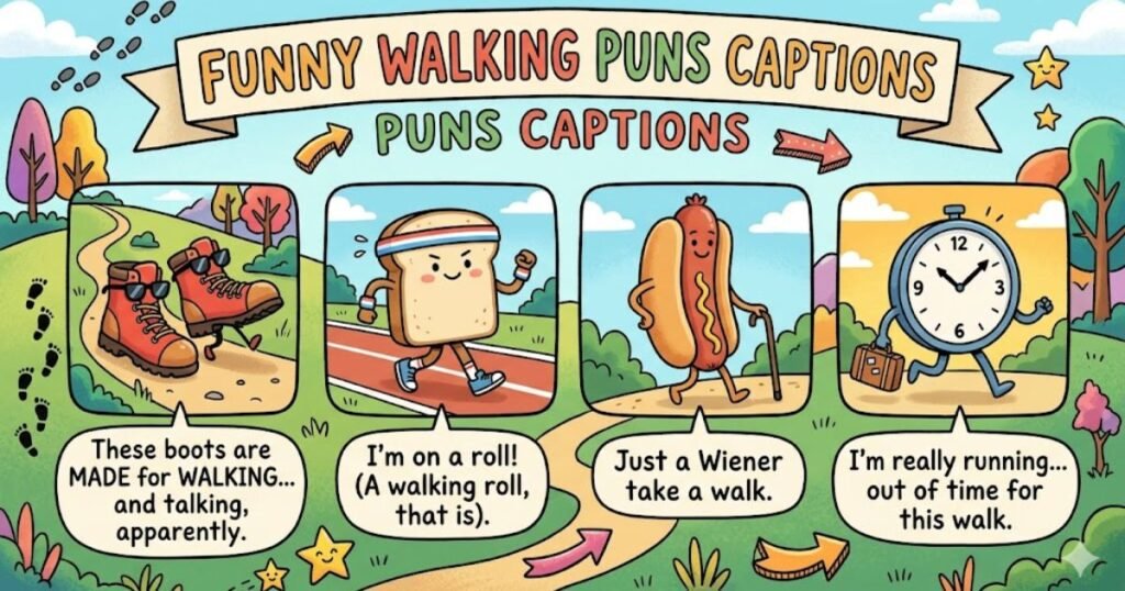 Funny Walking Puns Captions