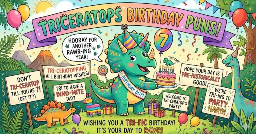 Triceratops Birthday Puns