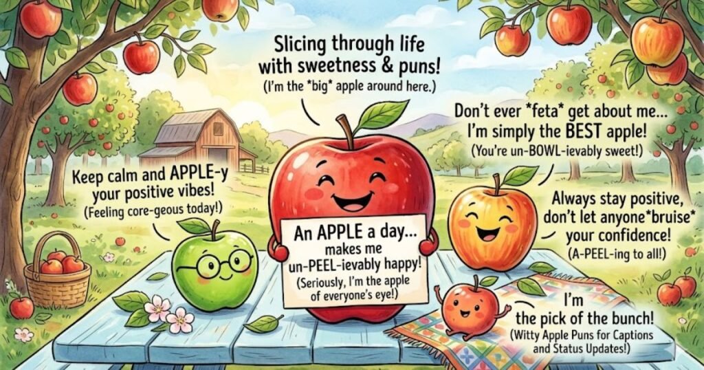 Witty Apple Puns for Captions and Status Updates