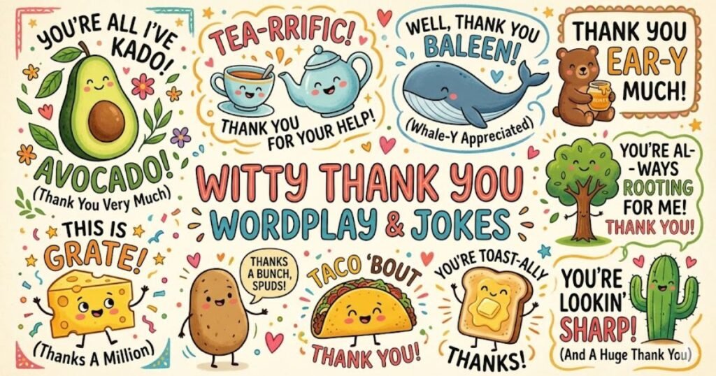 Witty Thank You Wordplay and Jokes